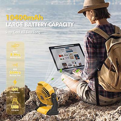 Camping Fan with LED Lantern, 7800mAh Rechargeable Portable Tent Fan with  Remote Control, Power Bank, 180°Head Rotation, Perfect Quiet Battery  Operated USB Fan for Picnic, Barbecue, Fishing 