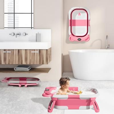 MoreFeel Collapsible Baby Bathtub for Newborn with Thermometer & 1