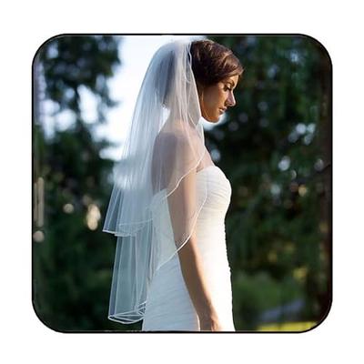 Unsutuo 1 Tier Glitter Bride Wedding Veil Fingertip Bachelorette Party Veil  Sparking Bridal Veil for Women and Girls (White)