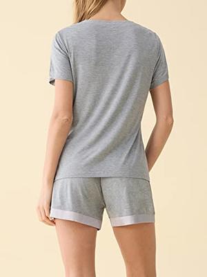 Latuza Women's V-neck Sleepwear Short Sleeve Pajama Set