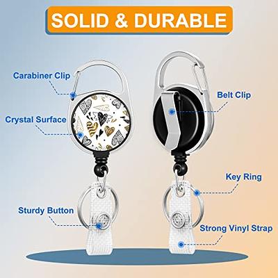 Heavy Duty Retractable Badge Reel with Carabiner Belt Clip Key Ring Cute Badge  Holder ID Name Badge Reels for Office Worker Doctor Nurse 3 Pack (Sun) :  : Office Products