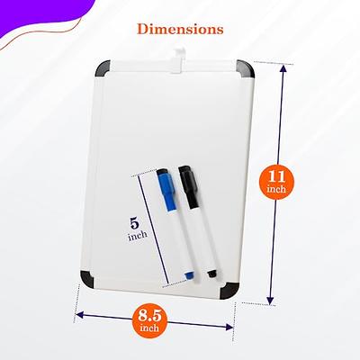   Basics Small Dry Erase Whiteboard, Magnetic White Board  with Marker and Magnets - 8.5 x 11, Plastic/Aluminum Frame