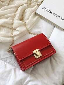 Minimalist Colorblock Flap Square Bag