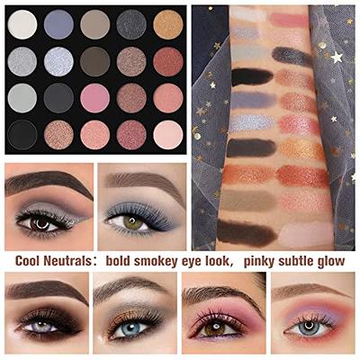 All-in-One Makeup Kit with 12 Colors Palette, Foundation, Brushes, Sponge,  Eyebrow Soap, Eyeliner Stamp - Gift Set for Women, Girls & Teens