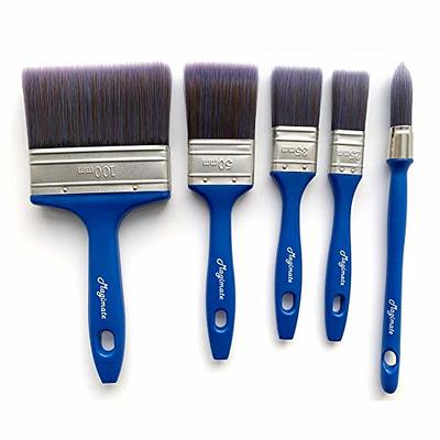 MingQiEven 3 Pcs Trim Brush 0.75 inch Small Paint Brush Round Trim Brush Corner Paint Brush for House Wall Edges Coloring of