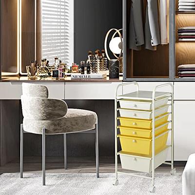 SILKYDRY 6-Drawer Rolling Storage Cart, Multipurpose Utility Drawers Cart  with Wheels, Removable Drawers for Craft Scrapbook Tool Paper, Art