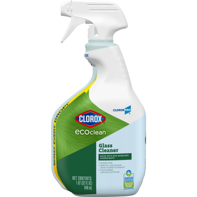 Clorox CloroxPro EcoClean Glass Cleaner Spray Bottle, 32 Fl Oz