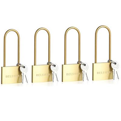 Master Lock Padlock, Solid Brass Lock, 3/4 in. Wide, 120Q (Pack of 4-Keyed  Alike)