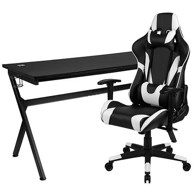 Flash Furniture Gaming Desk 45.25 x 29 Computer Table Gamer Workstation  with Headphone Holder and 2 Cable Management Holes 