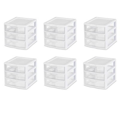 Sterilite 60 Qt. HingeLID Storage Box Plastic, Flat Gray, Set of 6