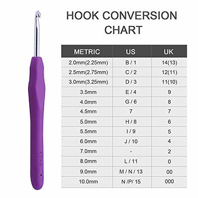 38 Pack Crochet Hooks Set, 13 Pcs 2mm(b)-10mm(n) Ergonomic Soft