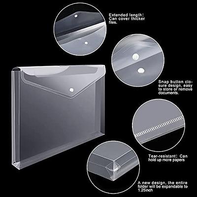 EOOUT 24pcs Clear Envelopes, Expandable Folders for Documents and  Waterproof Folders with Snap Closure, A4 Size Letter Size, for School and  Office Supplies - Yahoo Shopping