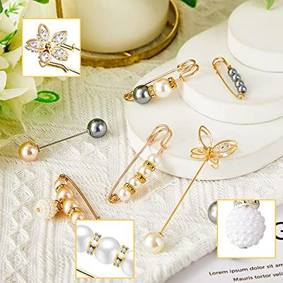 Elegant Pearl Brooch Pins Fashion Safety Pins Brooches Sweater