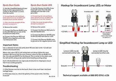 12 Volt DC Dimmer for LED, Halogen, Incandescent - RV, Auto, Truck, Marine,  and Strip Lighting - Short Shaft - Gold - Yahoo Shopping