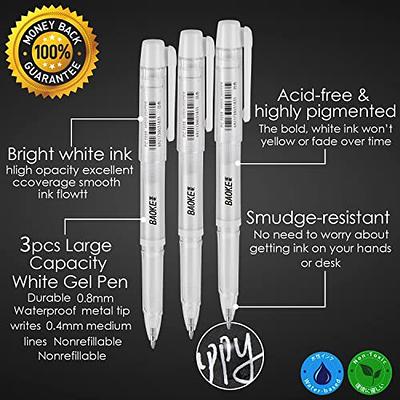 Qionew White Gel Pen Set, 3 Pack, 1mm Extra Fine Point Pens Gel Ink Pens  Opaque White Archival Ink Pens for Black Paper Drawing, Sketching,  Illustration, Card Making, Bullet Journaling - Yahoo Shopping