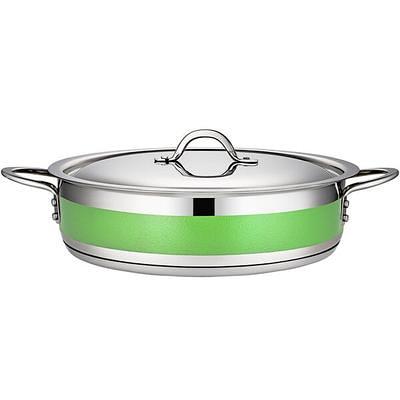 Vigor SS1 Series 15 Qt. Stainless Steel Aluminum-Clad Heavy-Duty Brazier  with Cover