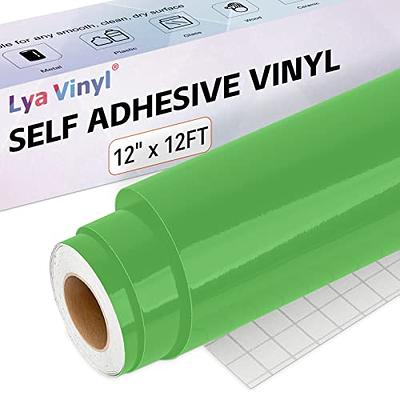 Lya Vinyl Glossy Green Permanent Vinyl Roll, 12 x 12Ft Permanent