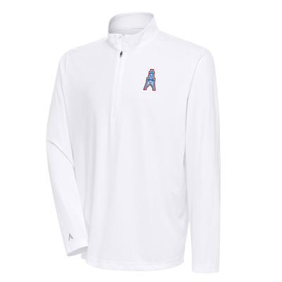 Men's Antigua Oatmeal Dallas Cowboys Fortune Quarter-Zip Pullover