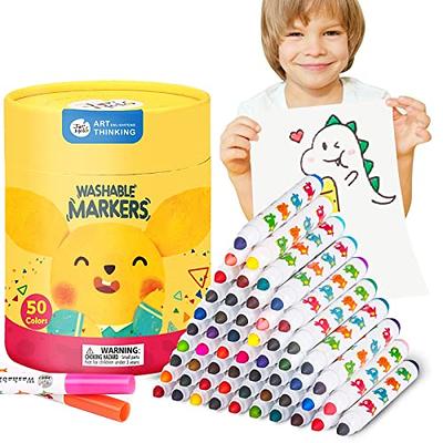  JoyCat Washable Dot Markers for Kids,12 Colors 2 fl.oz Non  Toxic Dot Paint Markers with 10 Coloring Activity Paper & 6 Stencils, Bingo  Daubers Markers for Toddler Arts and Crafts Kits