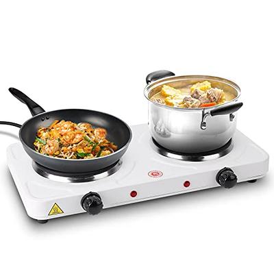 Double Hot Plate for Cooking, Moclever Electric Double Burner, 2000w Portable  Electric Stove w/Independent Dual Control & 5 Level Temperature Control,  Easy Clean Hot Plate Burners for Kitchen Camping - Yahoo Shopping
