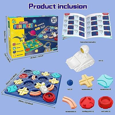 ROHSCE Toys STEM Board Games Smart Logical Road Builder Brain Teasers  Puzzle Game, Montessori Preschool Travel Toy Board car Games for Kids Ages  4-8