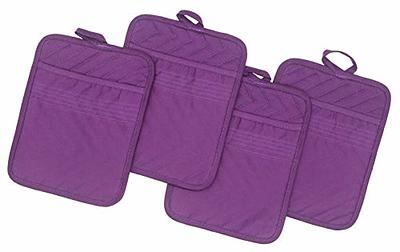 Cotton Pocket Pot Holder Kitchen Hot Pads Heat Resistant, Set of 4, Kitchen  Basic Trivet for Cooking and Baking, 7”x 9” (Purple) - Yahoo Shopping