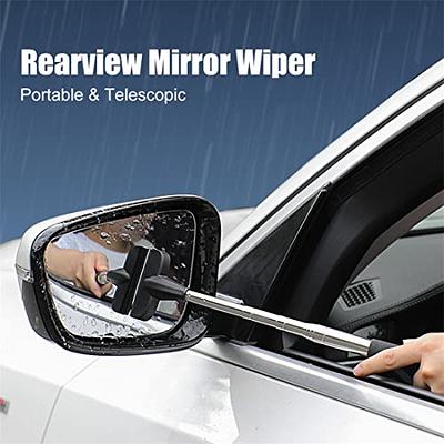 Retractable Rear-View Mirror Wiper,Car Glass Cleaner Tool,Waterproof  Anti-rain Anti-Fog Snow Removal Glass Mirror Cleaning Supplies