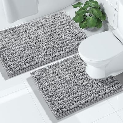 OLANLY Luxury Toilet Rugs U-Shaped 24x20, Extra Soft and Absorbent