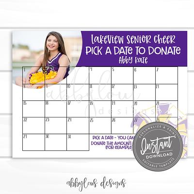 Editable Dancer Calendar Fundraiser Template Pick a Date to 