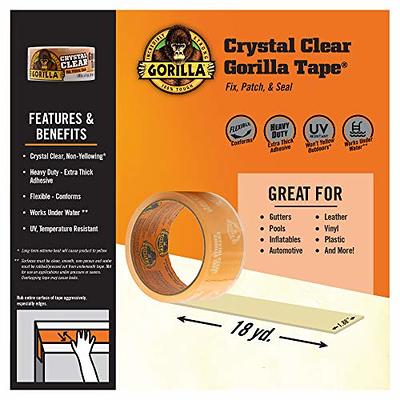 Gorilla Tough & Clear, Double Sided Mounting Tape, Weatherproof, 1 x 60, Clear, (Pack of 2)