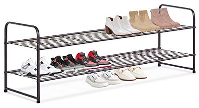 SLEEPING LAMB 2 Tier Metal Long Shoe Rack for Closet, Stackable Wide Shoe  Storage Organizer 18-Pairs Low Shoe Shelf for Entryway, Bedroom, Wire Grid,  Bronze - Yahoo Shopping