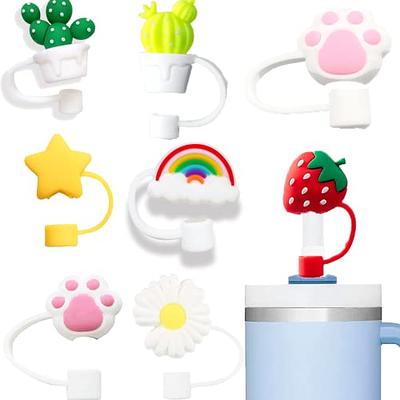 24 Pieces Drinking Straw Tips Lids Covers Cap Silicone Reusable Adorable  Dust-Proof Straw Plugs for 6-8 mm Straws (Classic Style)