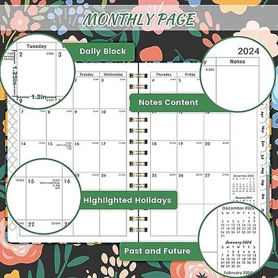 2024 Planner - Jan. 2024 - Dec.2024, Planner 2024 with Tabs, 6.4 x 8.5, 2024  Planner Weekly & Monthly, Hardcover with Back Pocket + Thick Paper +  Twin-Wire Binding, Daily Organizer - Dark Green - Yahoo Shopping