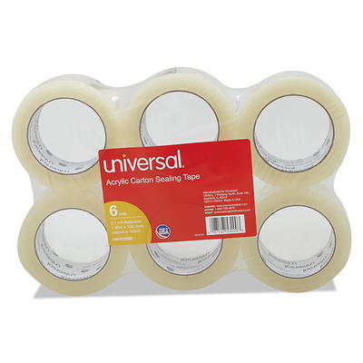 Universal General-Purpose Acrylic Box Sealing Tape, 48mm x 100m, 3 Core,  Clear, 6/Pack - Yahoo Shopping