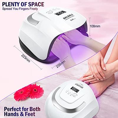 UV Light for Nails, 48W LED Nail Light for Gel Polish, Fast Nail Dryer with  Automatic Sensor, 24 Beads Fast Curing Portable Nail Dryer, Timer Setting,  Fingernail and Toenail, White 