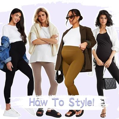 Maternity Leggings Over The Belly, Buttery Soft Maternity Leggings Flare,  Women's Maternity Pants Pregnancy Yoga Pants