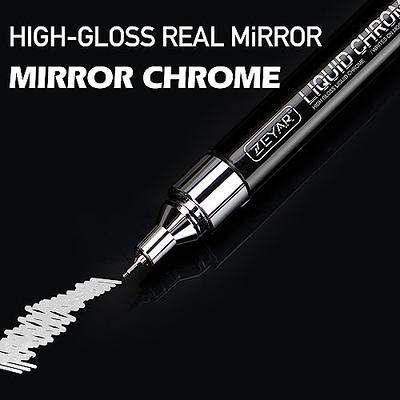  KERIFI 3pcs Silver Liquid Mirror Chrome Markers Permanent Art  Liquid Chrome Marker Set, Reflective Gloss Metallic Mirror Markers, Repair  Paint Pen for Model Metal Plastic Glass DIY Craft (0.7/1/3mm) : Arts