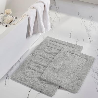 allen + roth 20-in x 34-in Gray Cotton Bath Rug