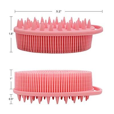 2 In 1 Bath And Shampoo Brush, Silicone Body Scrubber For Use In