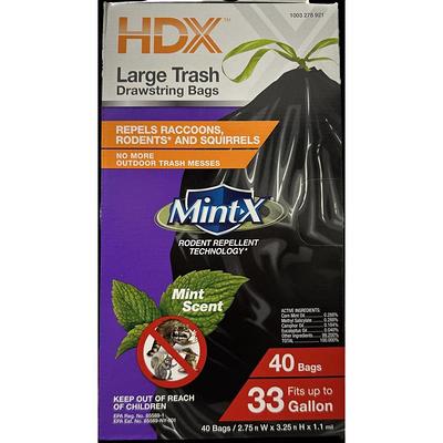 HDX 33 Gallon Rodent Repellent Trash Bags (40-Count), Black - Yahoo Shopping