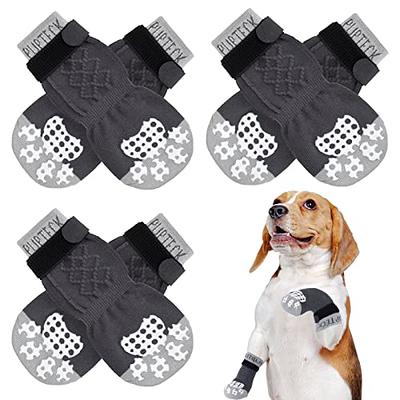 4pcs Anti Slip Dog Socks Dog Grip Socks With Straps Traction