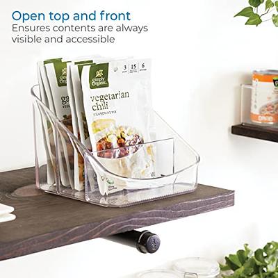 iDesign Crisp Plastic Stadium Spice Rack, 3-Tier Organizer, Clear