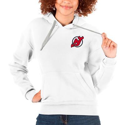 Women's Antigua White New York Giants Victory Chenille Pullover Hoodie