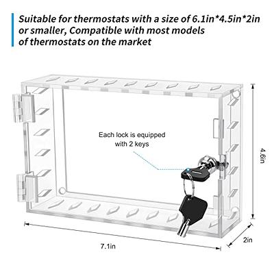 Universal Thermostat Lock Box With Key Clear Large Thermostat