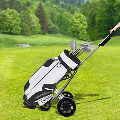 BANLICALI Golf Cart, 3 Wheel Push Pull Golf Cart with Foot Brake and  Adjustable Strap, Portable Aluminum Alloy Foldable Golf Trolley Golf Cart  Accessories Silver, Black Load 15-20kg/33-44 lbs - Yahoo Shopping