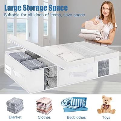 Uyokcnie Under Bed Storage Containers, Under Bed Shoe Storage With Wheels,  Foldable Bedroom Storage Organization with Handles, Under Bed Storage Bins
