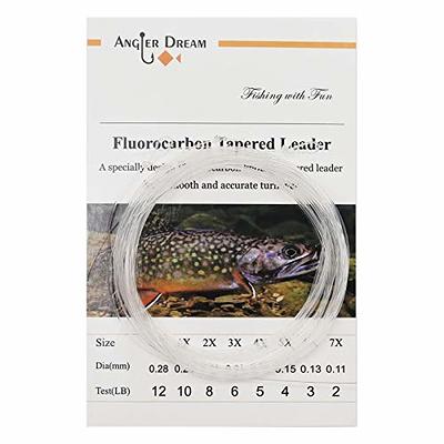 ANGLER DREAM 3 Pack Fluorocarbon Fly Leader 9FT 0x/1x/2x/3x/4x/5x/6x/7x  Fluorocarbon Tapered Fly Fishing Leader. - Yahoo Shopping