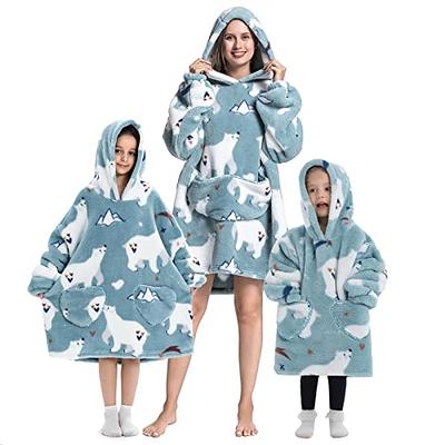  Catalonia Hooded Blanket Poncho, Wearable Blanket Wrap with  Hand Pockets