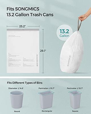 SONGMICS Drawstring Trash Bags, 8 Gallon Garbage Bags for 8-Gallon