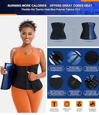 2 Pieces Sweat Band Waist Trainer for Women - Waist Trimmer Belt  Slimming，Sweat Belt with Sauna Suit Effect